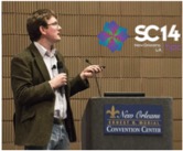 Dr. Micheal Browne presenting ICHEC's results at SC14 in Germany
